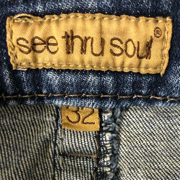 See Thru Soul Jean Shorts Size 32 - Picture 3 of 3